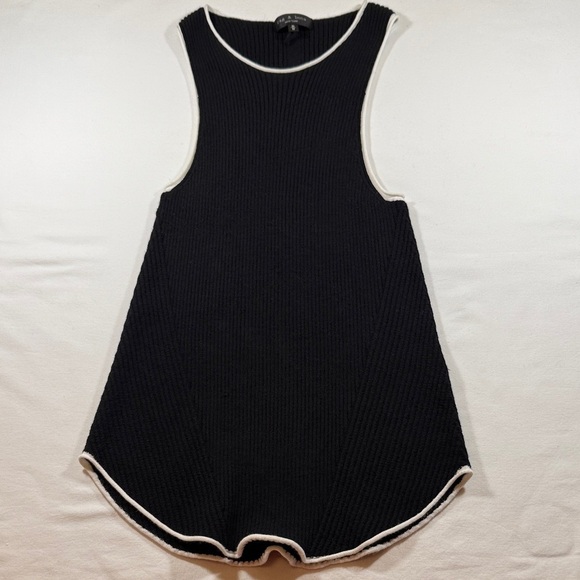 rag & bone Tops - Rag & Bone Black Knit Tank with White Edges